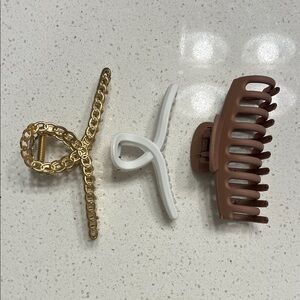 NEW Claw Clips - Gold, White, and Brown